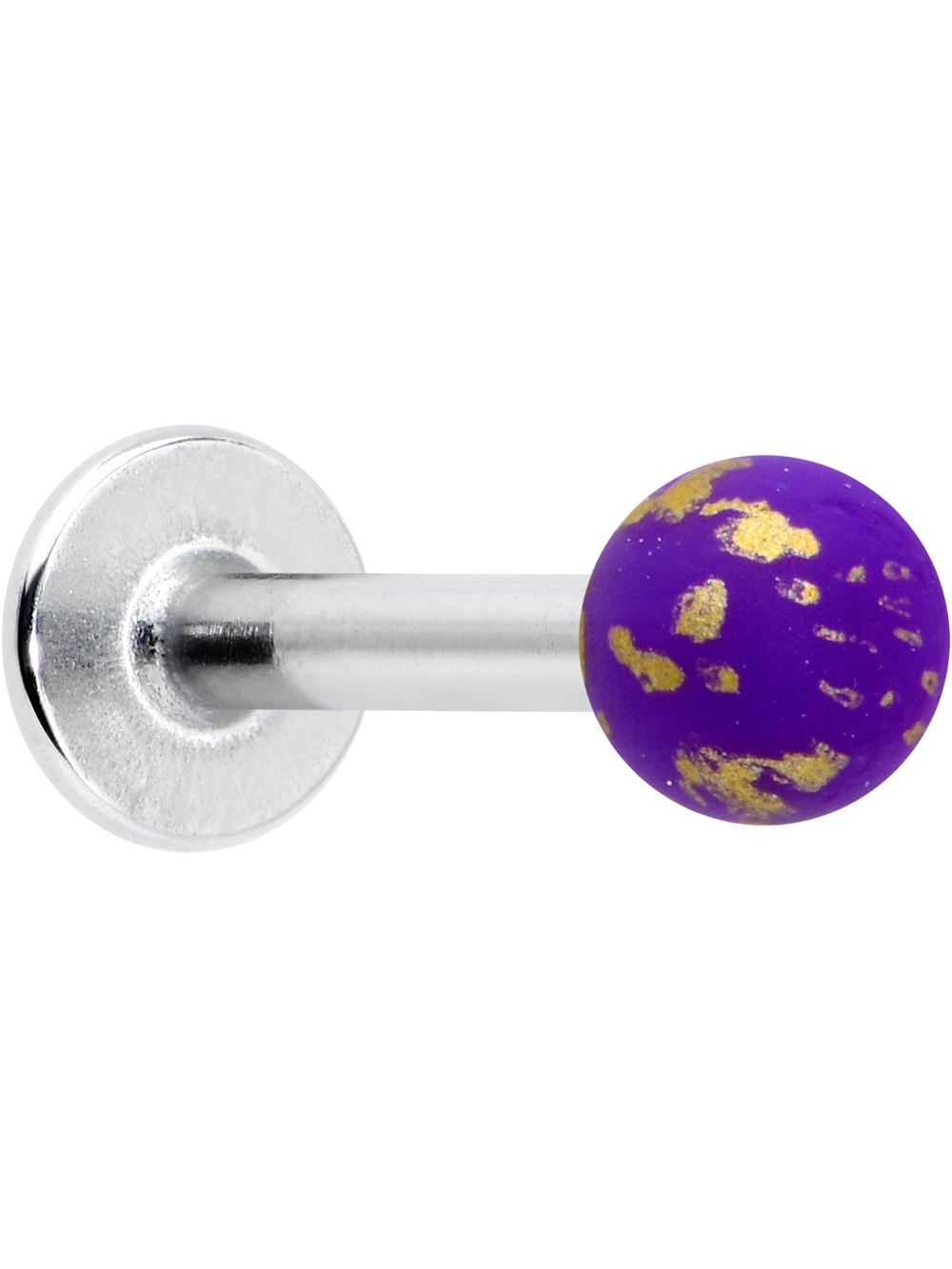 16 Gauge 5/16 Matte Purple Splatter Pattern Labret Monroe Tragus